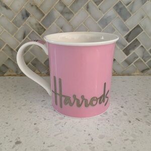 Harrods Pink Fine Bone China Mug with Script Logo